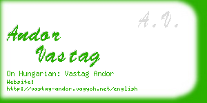 andor vastag business card